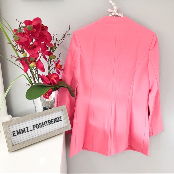 Vintage Pink/Black Trim Blazer Sz Small - Picture 3 of 6